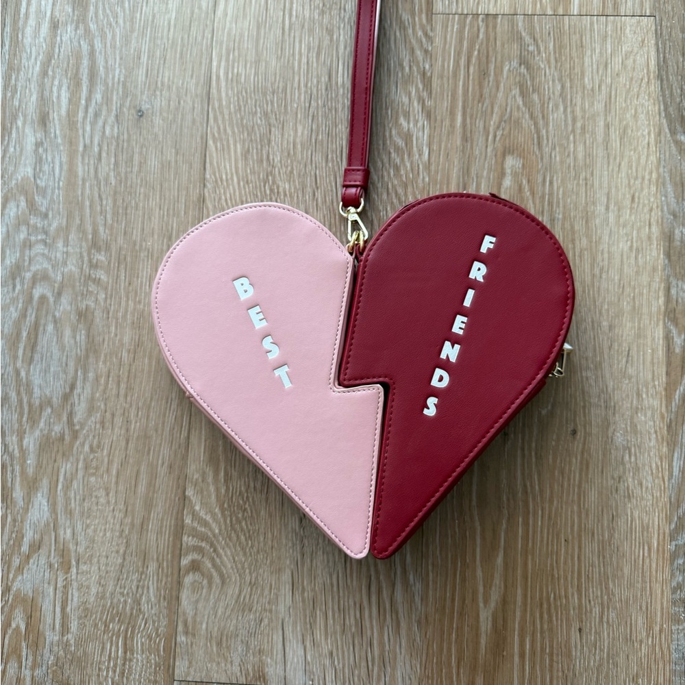 Heart-Shaped Best Friends Bag - Pink and Red